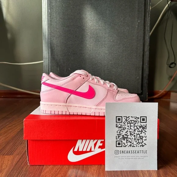 Nike Dunk Low Triple Pink (GS) Size DH9765-600 Free